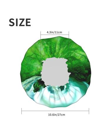 Green Trees Small Waterfalls Printed Shower Cap - Waterproof Bath Cap for Women - Fits All Head Sizes and Hair Textures - Buy Online on GoSupps.com