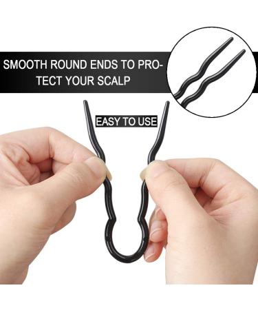 40 Pcs Plastic U Shaped Hair Pins for Hair Braid Twist Styling - Black + Brown - Buy Online on GoSupps.com