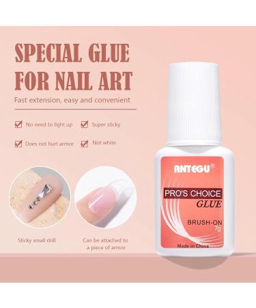 Extra Strong Nail Glue - 3 pcs 7g Brush Bottle for Artificial Nails | Ideal Tip Glue for Nail Design | International Shipping - Buy Online on GoSupps.com