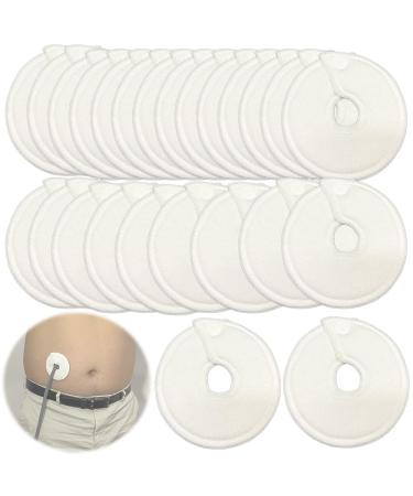 G Tube Feeding Pad Holder with Button for PD Ileostomy Stoma Patient Supplies, Extra Soft & Absorbent, 3" OD, 25 Pcs