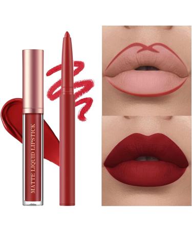 6Pcs Matte Liquid Lipstick Lip Liner Set - Waterproof & Long-Lasting Nude Lipstick - Non-Stick & Non-Fade Formula - Makeup Gift Set (Set B) - Buy Online on GoSupps.com