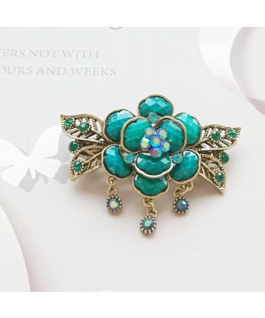 Vintage French Rhinestone Flower Butterfly Hair Clips for Women & Teens - Blue Floral Hair Accessories - Buy Online on GoSupps.com