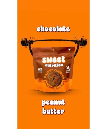 Sweet Nutrition Protein Cookies Chocolate Peanut Butter High Protein Gluten Free Low Carb (6 bags/box) - Buy Online on GoSupps.com