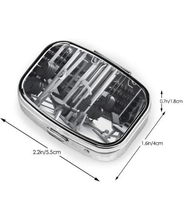 Portable Travelling Pill Box - Gym Equipment Printed Square Medicine Organizer for International Shipping - Buy Online on GoSupps.com