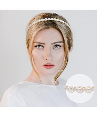 Gold Pearls Butterfly Flower Headbands Set for Women - Bridal Wedding Hair Accessories - Buy Online on GoSupps.com