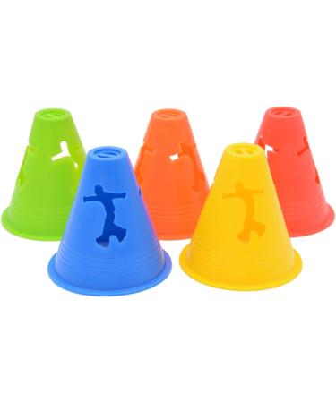 Famgee 3 Plastic Windproof Slalom Cones Set for Roller Skating & Training - 20 Pcs, 5 Colors - Buy Online on GoSupps.com