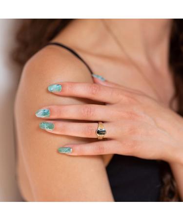 Shop Avoa Beauty Jade in Heaven Nail Film | Green & White Marble Design - 16 Long-Lasting Self-Adhesive Nail Wraps for Stunning Nail Art - Buy Online on GoSupps.com