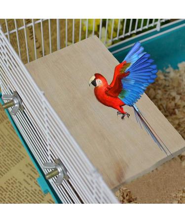 Natural Wood Parrot Bird Cage Perches Stand Platform Pet Parakeet Wooden Budgie Toys Hanging Supplies 13cmx9cm(1 PcsWooden) - Buy Online on GoSupps.com
