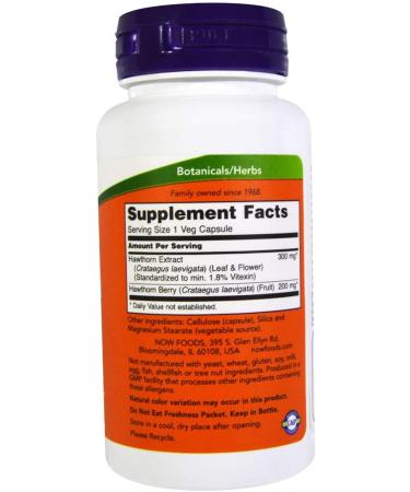 Now Foods Hawthorn Extract 300 mg - 90 Vegan Capsules for Heart Health - Buy Online on GoSupps.com