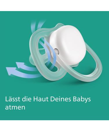 Philips Avent Ultra Air Pacifier 2 Pack - BPA-Free & Breathable for 6-18 Months Includes Sterilization Box - Seahorse/Ballfish (SCF085/61) - Buy Online on GoSupps.com