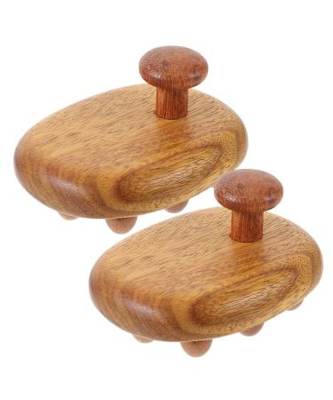 Minkissy massage comb made of wood wide teeth hairbrush wet and dry hair scalp care brush round point scalp massager comb Guasha tools 2 pieces