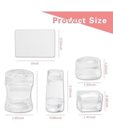 Silicone Nail Art Stamper Kit with 4 Sizes & Scrapers - Clear Round Square Jelly Stamper for Nail Stamping, DIY Nail Decoration - Nail Stamping Kit for Polish - Buy Online on GoSupps.com