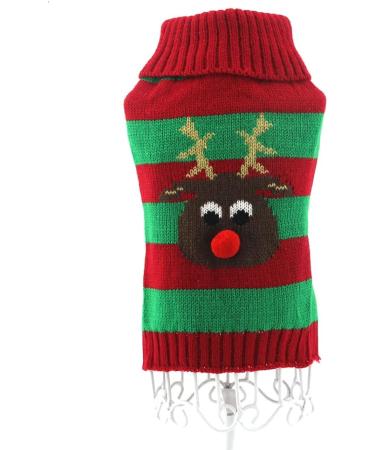 Buy Hrttsy Christmas Dog Sweater - Warm Winter Pullover for Small & Medium Dogs Red & Green Pet Costume - Buy Online on GoSupps.com