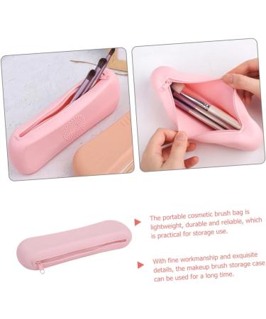 FRCOLOR 3pcs Silicone Makeup Brush Storage Bag - Travel Cosmetic Brush Pouch - Pink & Durable - Buy Online on GoSupps.com