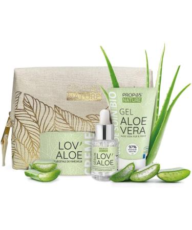 Lov'Alo Kit - Organic Aloe Vera Care Trio - Face Cream Aloe Vera Gel and Serum - Made in France - Gift Idea - Propos'Nature - Buy Online on GoSupps.com