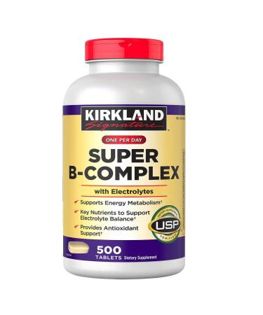 Kirkland Signature Super B-Complex with Electrolytes 500 Tablets (4 Pack)