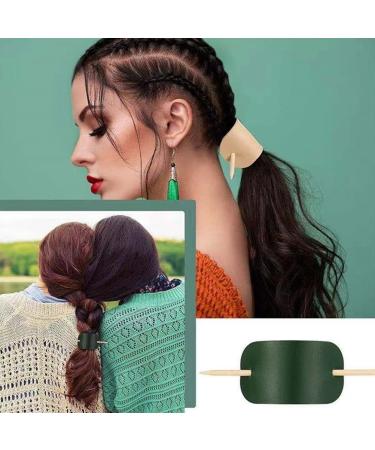 Buy Lurrose 4-Piece Leather Hair Clips for Women - Hair Knot Holders & Muffling Rolls for Elegant Hairstyles - Buy Online on GoSupps.com