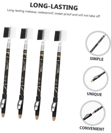 DOITOOL 4pcs Two-in-one Eyebrow Pencil Eyebrow Pen White Toiletry Bottles Eyebrow Drawing Pencils - Buy Online on GoSupps.com