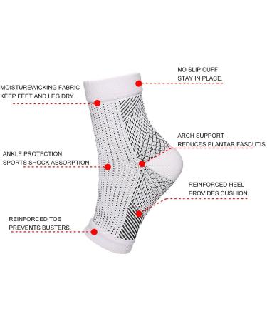 Orthopedic Compression Socks for Men & Women | Plantar Fasciitis Relief Ankle Bandage & Foot Support - 2 Pairs - Buy Online on GoSupps.com