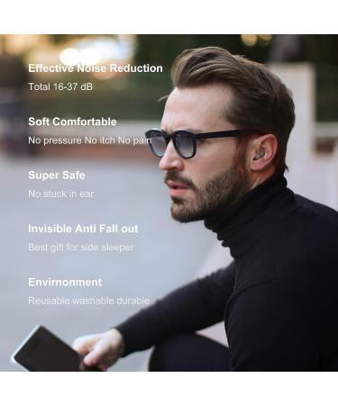 WUTAN 27.7dB Noise Cancelling Ear Plugs for Sleeping - Silicone Sound Blocking Earplugs for Sleep, Flights, Noise Reduction - Black - Buy Online on GoSupps.com