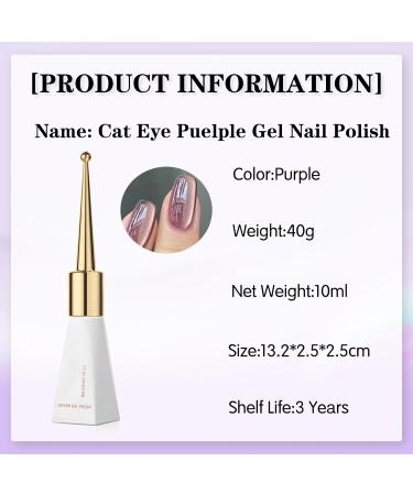 Gel Nail Polish Glitter Purple Gel Polish UV/LED Soak-Off Gel Nail Varnish Highly Pigmented Cat Eye Gel Nail Varnish French Manicure Gel Polish for Home DIY Nail Manicure Salon - Buy Online on GoSupps.com