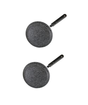 OUNONA 2 Pcs Earth Cookware Oven Steak Pan Non Stick Cookware Earth Pan Non Stick Pan Non Stick Grill Pan Stone Pan Pan Mini Saucepan Metal Roasting Pan Non-Stick Pan Egg Pan Poached Eggs 38x22.5x2cmx2pcs Blackx2pcs