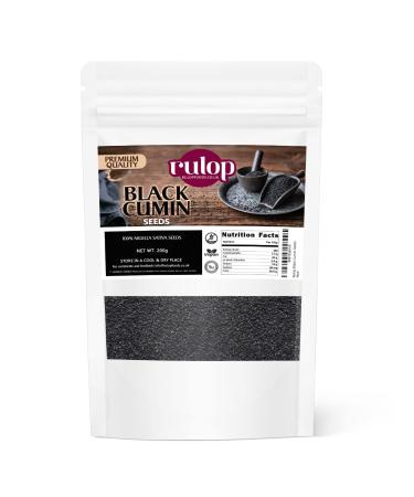 Rulop Black Cumin Seeds 100% Nigella Sativa Seeds 200g Vegan and Gluten Free Packed in a Resealable Pouch to Mantain Freshness