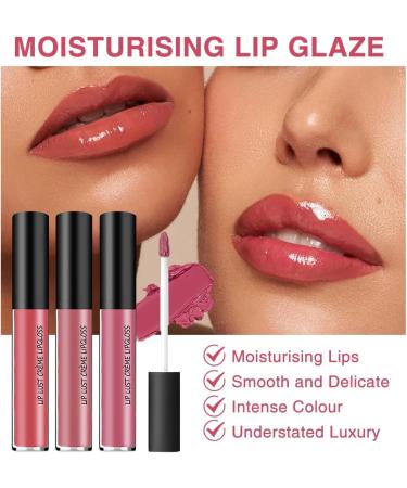 HASAIKA Lip Gloss Set Moisturizing Lip Gloss Nourishing Hydrating Water-Resistant Long-Lasting Lip Makeup for Women (3 Colors) - Buy Online on GoSupps.com