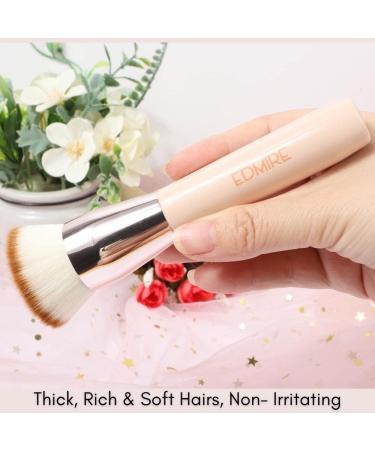EDMIRE Foundation Brush - Kabuki Flat Top Makeup Brush for Liquid Foundations - Pink - Buy Online on GoSupps.com