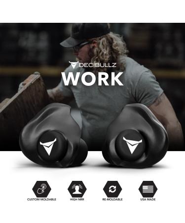 Decibullz Custom Molded Earplugs - 31dB NRR Hearing Protection for Shooting, Travel, Swimming, Work and Concerts - Black - Buy Online on GoSupps.com