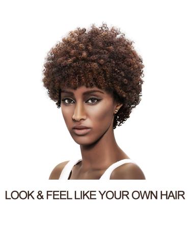 100% Brazilian Hair Afro Wig for Black Women - Short Curly 5 Inch - Dark Blonde, Medium Auburn, Dark Brown - Beauty Personal Care - Buy Online on GoSupps.com