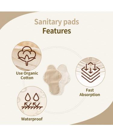 Organic Reusable Cotton Panty Liners 5-Pads Set - Tiny Size X-Small - Waterproof - Eco-Friendly & Natural - Pack of 5 - Buy Online on GoSupps.com