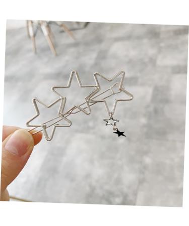 FRCOLOR star hair barrettes hair barrettes for women silver hair clip silver barrettes women's hair clips star hair clip cute hair clips for women Hair Accessories alloy Miss pin - Buy Online on GoSupps.com
