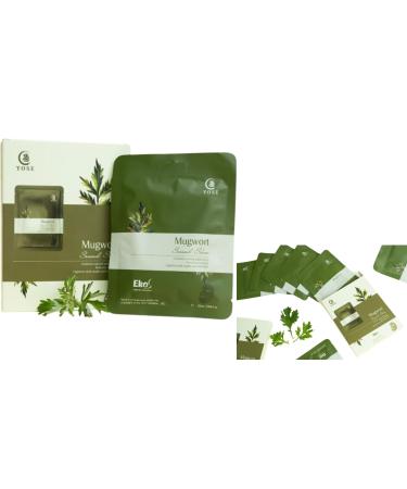 Yose Mugwort Mask Sheet Mugwort Extract Gentle and Safe Skin Healing Balancing and Purifying Anti Aging - 5 packs/box