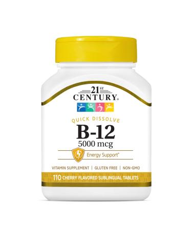 21st Century B 12 5000 mcg Sublingual Tablets White Unflavored 110 Count 110 Count (Pack of 1) - Buy Online on GoSupps.com