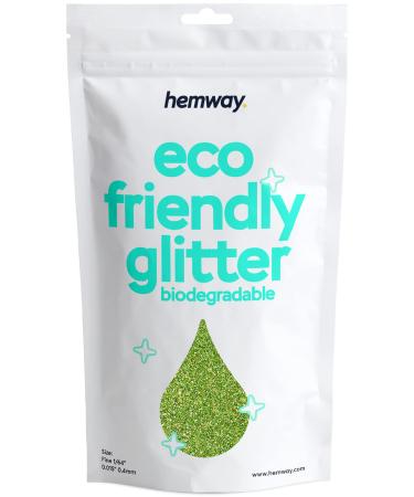 Hemway eco Friendly Biodegable Glitter 100g / 3.5 ounces Bio Cosmetic Safe Sparkle vegan for the face eyeshadow body hair nail - 1/64 "0.015" 0.4mm - Lime Green Holographic