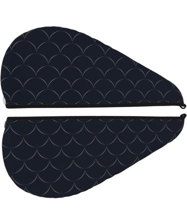 Hair Towel Wrap - Quick Drying Towel Turban with Button | Black Fish Scales | Perfect for All Hair Types - Buy Online on GoSupps.com