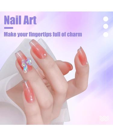 Aurora Bow Nail Charms 100PCS - 3D Love Heart & Bear Designs for Women - Resin Nail Art Decorations - Buy Online on GoSupps.com