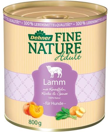 Dehner Fine Nature Grain-Free Wet Dog Food - Adult Lamb & Potato Cans (6 x 800g) - Healthy Nutrition for Dogs - Buy Online on GoSupps.com