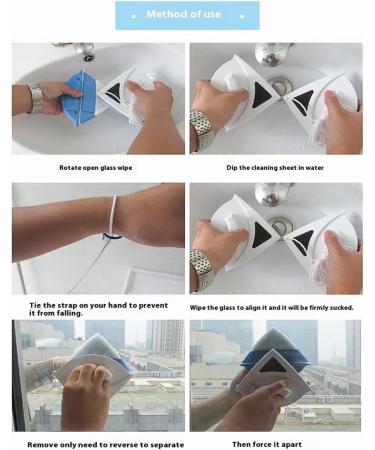 Sofenthiss Magnetic Window Cleaner Double Sided Magnetic Design for All Glass Double Side Magnetic Window Cleaner with A Long Safe Anti-Falling Rope Sofenthiss Window Sill Cleaner Tool D:purple - Buy Online on GoSupps.com