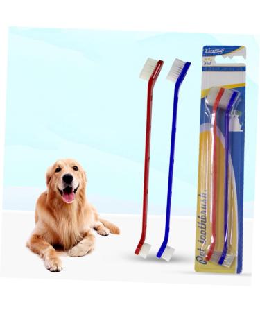 Sosoport 2pcs Set Pet Toothbrush Big Head Toothbrush Soft Dogs Finger Toothbrush Cat Double Head Toothpaste - Buy Online on GoSupps.com