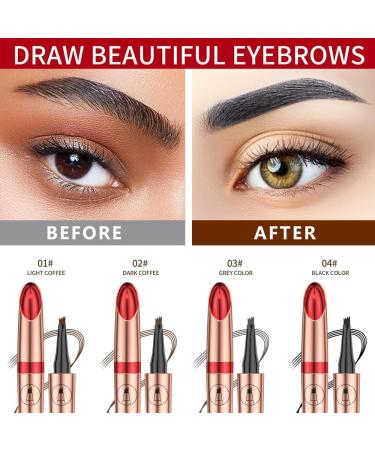 KBRPEY 3D Liquid Eyebrow Pencil Waterproof With 4 Fork Tips Microblading Eyebrow Pencil Smudge Proof Water-based Tattoo Long Lasting Tattoo Brow Pencil Natural - Buy Online on GoSupps.com