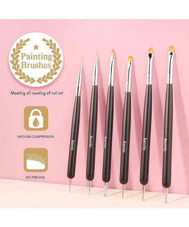Nail Art Brushes Dual-Head Pen Painting Set for DIY Gel Manicure - Black - Buy Online on GoSupps.com