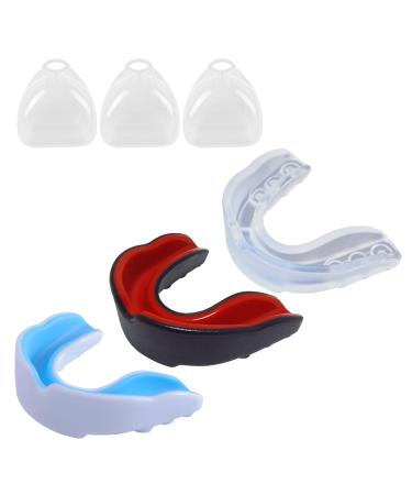 Xoelle Sport Mundschafts Boxen 3 pieces of hockey sports tooth protection with portable hygiene box tooth protection martial arts Optimal fit easily customizable mouth protection adults for boxing martial arts & hockey