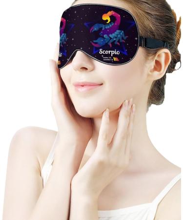 Scorpio Zodiac Constellation Sleep Mask - Adjustable Eye Cover for Sleeping - Blocks Light for Night Travel and Naps - Men and Women - Buy Online on GoSupps.com