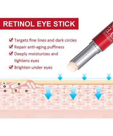 Retinol Eye Stick Retinol Eye Cream Eye Balm Stick Eye Cream for Puffiness Retinol Eye Cream for Dark Circles Eye Brightener Stick for Dark Circles Smoothens Wrinkle Eye Cream - Buy Online on GoSupps.com