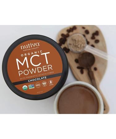 Nutiva Organic Chocolate MCT Powder - 10.6 oz (300g) for Energy & Wellness - Buy Online on GoSupps.com