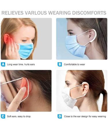 Anti-Slip Mask Ear Hooks | 4 Pairs Silicone Clips for Comfortable Facial Masks | Durable & Secure Ear Straps - Buy Online on GoSupps.com