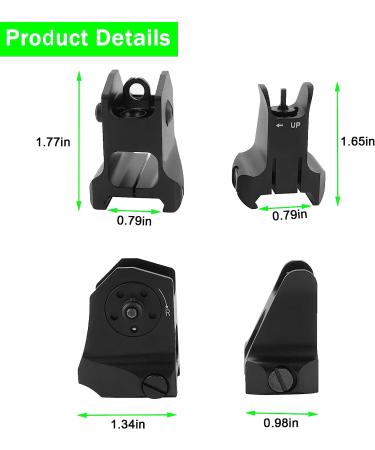 AGGXPF Fixed Iron Sights Set for Picatinny Weaver Rails - Durable Backup Front and Rear Sight - Buy Online on GoSupps.com