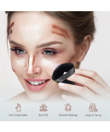 QLines Powder Puff 4 Pcs - Triangle Powder Puffs - Soft & Resuable Foundation Makeup Sponge with Silky Ribbon - Perfect for Pressed and Loose Powder Dry & Wet Makeup Black & White 4Pcs - Buy Online on GoSupps.com